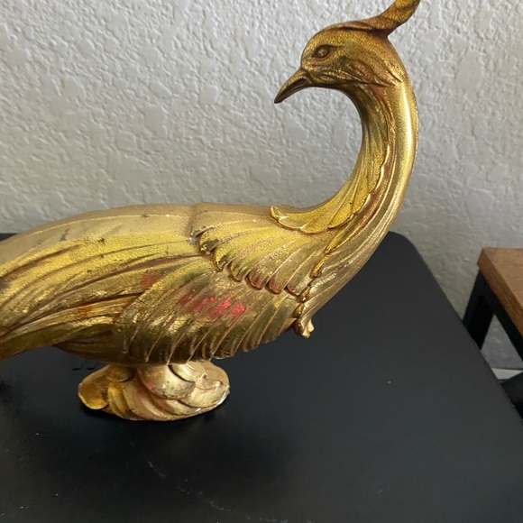 2 Vintage MCM Gold Gliding Peacocks Collectible Table Sculpture 13 1/4”& 8”H - Picture 16 of 16